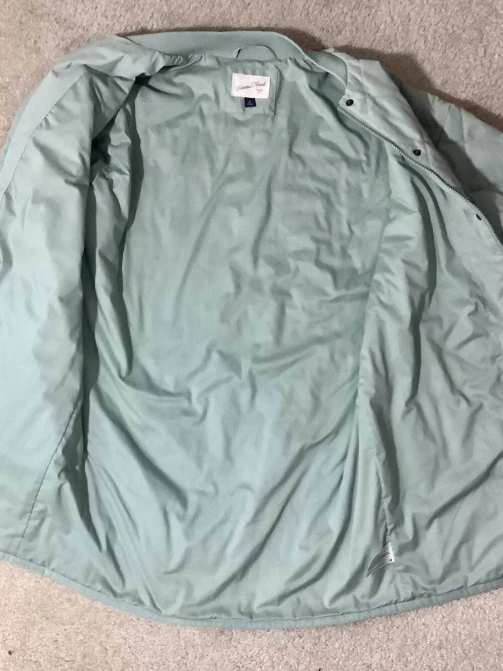 Trench Style Coat Green Universal Threads Quilted Look Wardrobe Staple Medium